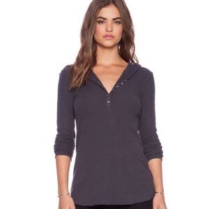 James Perse Standard Thermal Henley Hoodie